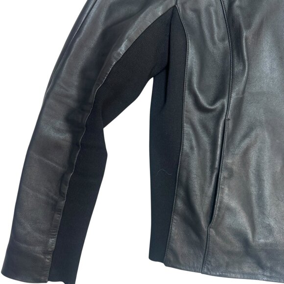 Soia & Kyo Black Lamb Leather Jacket with Knit Panels Size XL - Flaw - Picture 9 of 9